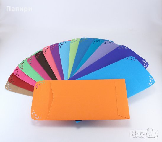 Пликове за покани, картички, ваучери, писма. Цветни пликове различни размери, снимка 6 - Покани - 33080883