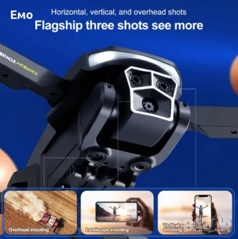 Радиоуправляем дрон с 4K HD камера и три камери - S82, снимка 6 - Дронове и аксесоари - 48551011