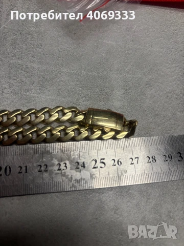 Златен ланец панцер 14 к 54см 42.46гр, снимка 2 - Колиета, медальони, синджири - 51315258