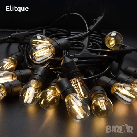 Кабел с фасунги, декоративно осветление , снимка 4 - Декорация за дома - 52904587