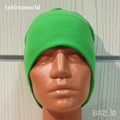Нова зимна шапка с подгъв в неонов зелен цвят, снимка 3 - Шапки - 39325538
