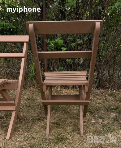 Здрави дървени сгъваеми столове 2 броя., снимка 5 - Столове - 51110223
