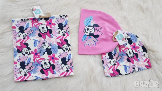 Детски шапки и шал Мини Маус 6-12 месеца, снимка 15 - Бебешки шапки - 49343629