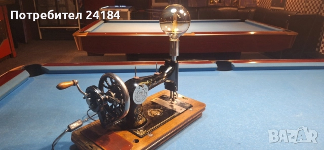Нощна лампа уникат, изработена от шевна машина, снимка 5 - Настолни лампи - 51819380