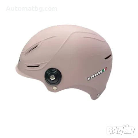 Каска мото Automat, PA523, С визьор, Опушен розов мат