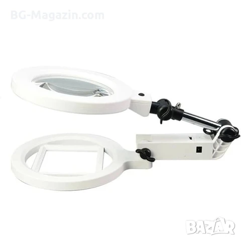 Професионална голяма увеличителна настолна лупа с LED осветление за четене гоблени бродиране шиене, снимка 6 - Други инструменти - 50921104