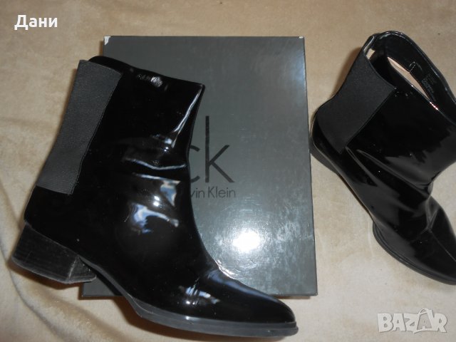 Кожени боти / лак calvin klein  Iman Patent PU+Elastic