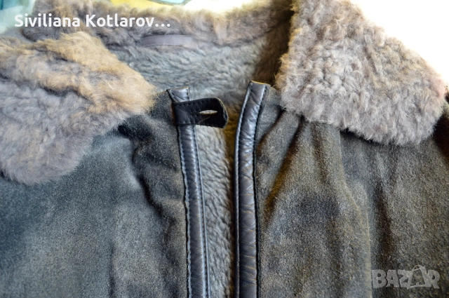 Дамски дълъг кожух, сив, финландски, естествена кожа, снимка 4 - Палта, манта - 52508959