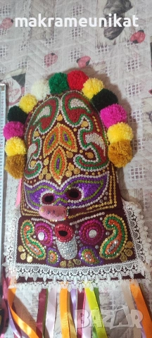 Продавам кукерска маска, гугла, уникат, Новодел, авторски модел, етно, Сурва, Кукерландия , снимка 9 - Колекции - 42314889