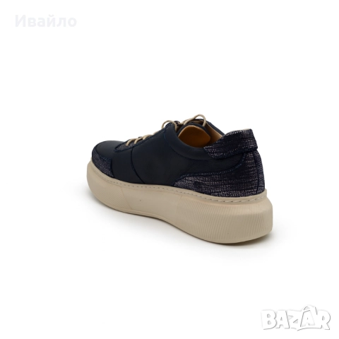 Дамски тъмносини спортни обувки от естествена кожа , снимка 4 - Дамски ежедневни обувки - 52124335