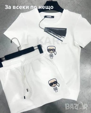 Karl Lagefeld Дамски Летен Комплект С Бродирано Лого👚🩳Дамски Къс Екип Карл Лагерфелд Код A593, снимка 5 - Спортни екипи - 50370785