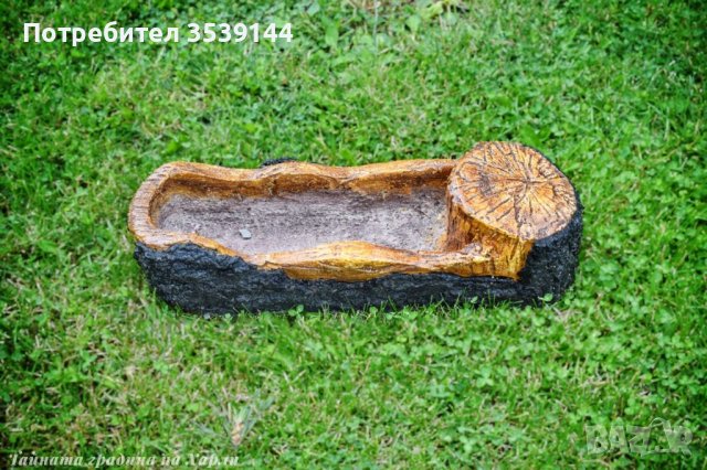 Градински кашпи от щампован бетон имитиращи дърво, снимка 3 - Саксии и кашпи - 38594886