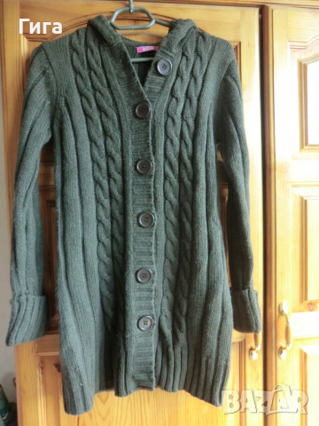 Дълга кафява жилетка плетиво, снимка 2 - Детски пуловери и жилетки - 36442177