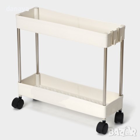 4433 Малка етажерка с колелца за спестяване на място, снимка 2 - Органайзери - 44125608