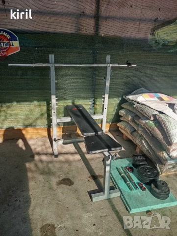 Лежанка 2 лоста тежести дъмбели и боксова круша , снимка 7 - Фитнес уреди - 52747378