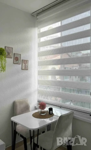 Щори ECD  Ролетни, Текстилни, Двойни, Без пробиване, Включен монтажен материал, Бял,Сив ,Бежов