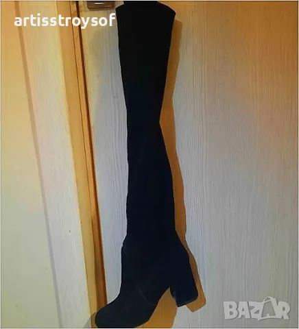 италиански чизми,естествен велур,номер 37,5, снимка 2 - Дамски ботуши - 48427651