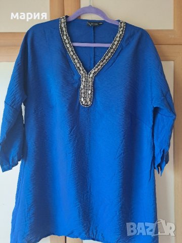 Разкошна туника в турско синьо , снимка 3 - Туники - 43228936