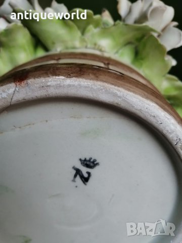 CAPODIMONTE Стара Порцеланова Кошница с Цветя ,Маркирана, снимка 8 - Антикварни и старинни предмети - 38563242