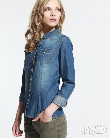 Дамска дънкова риза !, снимка 5 - Ризи - 43717124