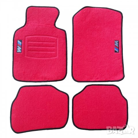 стелки текстилни авто стелки за M power BMW E36 E39 E46 E60 E61 E90 E91 F10 F30 комплект червени