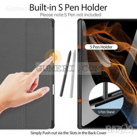 Samsung Galaxy Tab S8 Ultra 14.6" Тефтер Стойка, снимка 2 - Калъфи, кейсове - 36540978