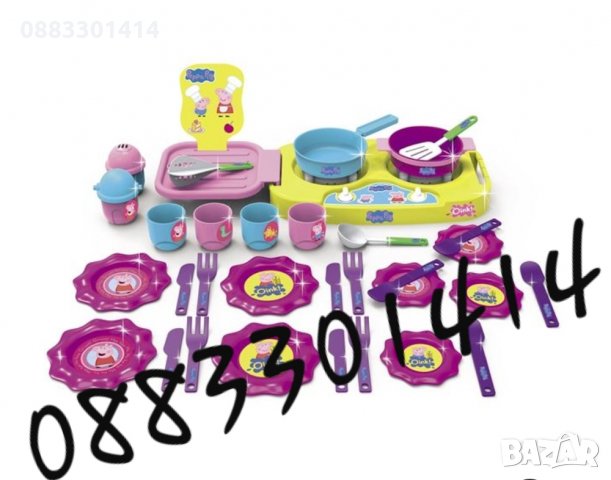 Детски кухненски комплект Пепа Пиг кухня,  чинийки и много други , снимка 2 - Образователни игри - 27169596