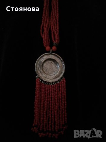 Ефектно дамско червено колие , снимка 8 - Колиета, медальони, синджири - 27671446