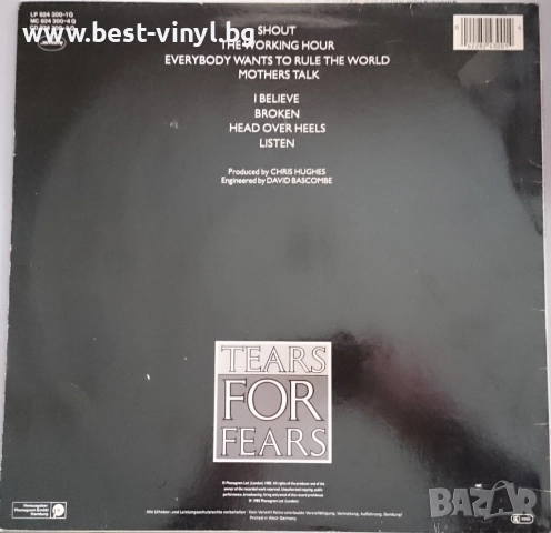 Грамофонна Плоча (Tears For Fears - Songs From The Big Chair), снимка 2 - Грамофонни плочи - 52771616