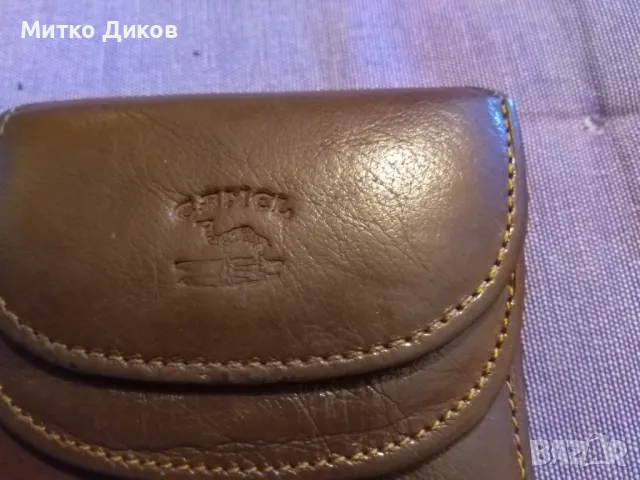 Портфейл компактен малък марков на Камел 85х75мм естествена кожа, снимка 2 - Портфейли, портмонета - 50303877