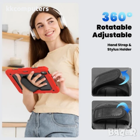 Apple iPad Air 11 2024 Silicone Hybrid PC Tablet Case /Shoulder Strap Удароустойчив Калъф и Протекто, снимка 14 - Калъфи, кейсове - 51025510