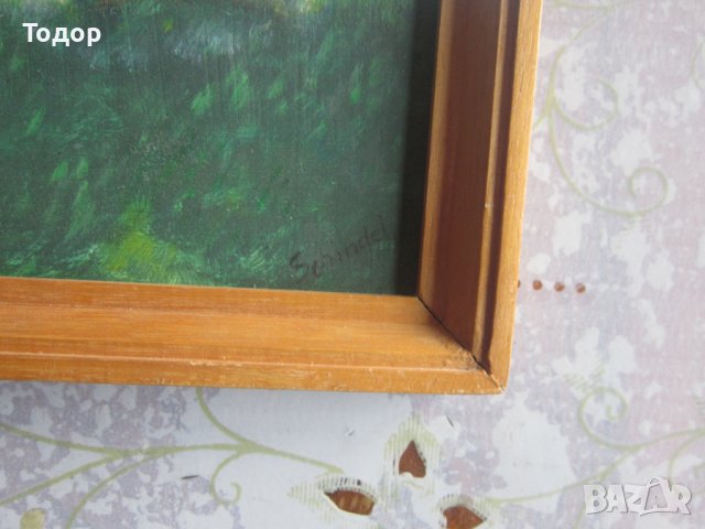 Стара картина масло върху фазер подписана , снимка 4 - Картини - 36917496
