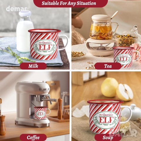 Коледни чаши, коледна чаша за кафе - Комплект от 2 броя, снимка 4 - Чаши - 43340580