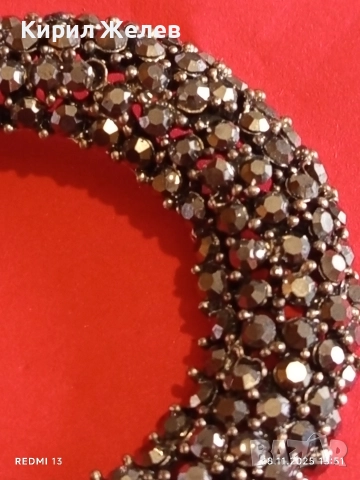 Метална висулка посипана с кристали МАРКАЗИТ АРТ БИЖУ 52237, снимка 3 - Колиета, медальони, синджири - 52573262