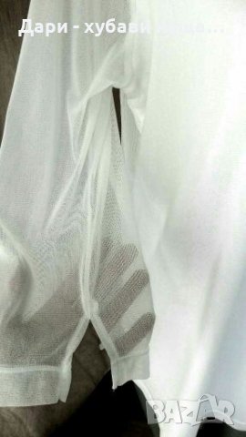 Бяла блуза с прозрачни ръкави и лека украса🍀❤XL,2XL🍀❤арт.2048, снимка 4 - Блузи с дълъг ръкав и пуловери - 33588754