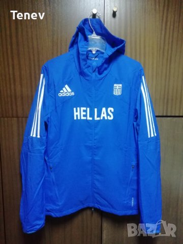 Hellas Greece Adidas Primeblue Adizero оригинално ново яке горнище ветровка Адидас Гърция дамско М, снимка 1 - Якета - 43275269