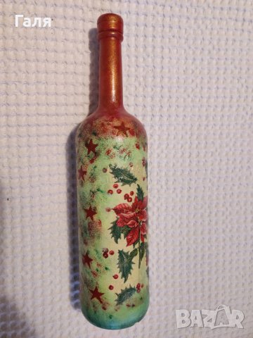 Декорирана бутилка за Нова година, снимка 5 - Други - 39027217