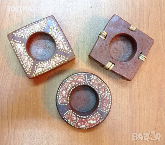 ЛИКВИДАЦИЯ - Комплект 3 броя Поставки за Чаени Свещи от Теракота