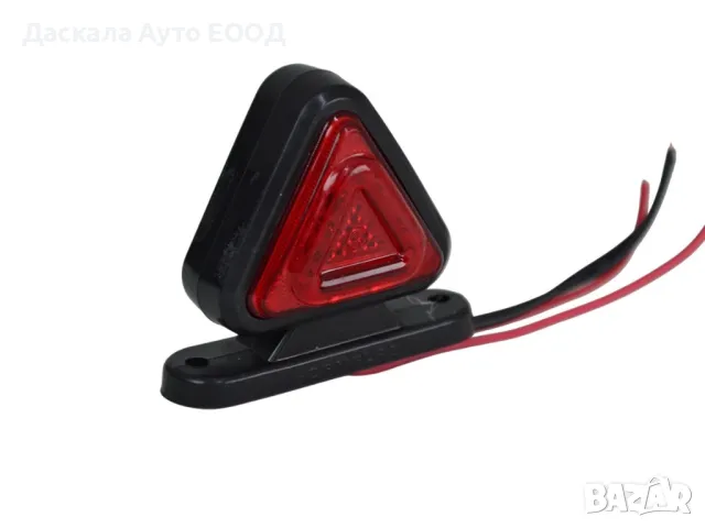 1бр. Триъгълно  ЛЕД LED рогче с 18 диода, червено-жълто, 12-24V, снимка 2 - Аксесоари и консумативи - 50280390