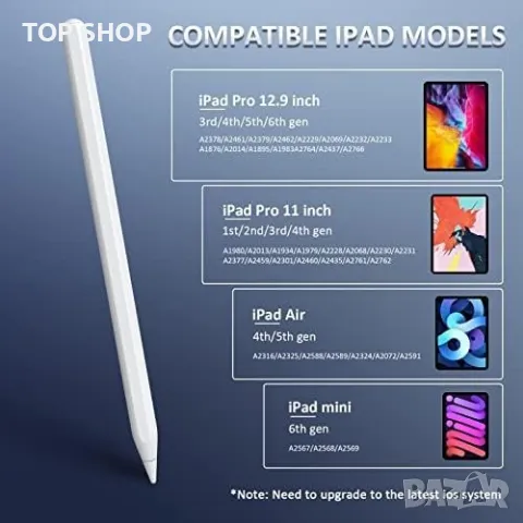 Нова Стилна химикалка за Apple iPad 2nd Gen Магнитно безжично зареждане, снимка 5 - Друга електроника - 49329362