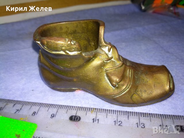 Старинна КОЛЕКЦИОНЕРСКА МЕДНА РЕТРО ОБУВКА Ръчна МАЙСТОРСКА ИЗРАБОТКА - Декоративна ОБУВЧИЦА 41389, снимка 7 - Колекции - 43888106