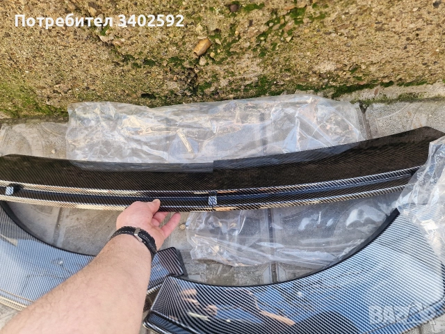 Универсална Добавка CARBON Предна Броня – Универсален Лип Спойлер Карбон, снимка 4 - Аксесоари и консумативи - 53475119