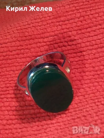 АВТОРСКИ СКЪПОЦЕНЕН СРЕБЪРЕН ПРЪСТЕН СРЕБРО 800 с ШЛИФОВАН ЗЕЛЕН ОНИКС и ЩЕМПЕЛ на ЮВЕЛИРА 47966, снимка 15 - Пръстени - 49886730