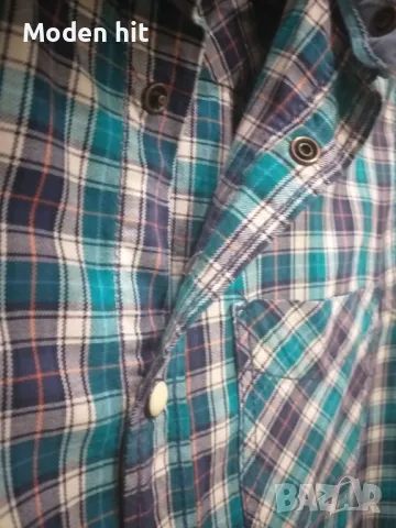 H&M памучна карирана риза за момче, размер 146 см., снимка 4 - Детски ризи - 47543183