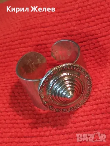 СТАР ЕТНО АРТ РЕГУЛИРУЕМ СРЕБЪРЕН ПРЪСТЕН СРЕБРО ВИСОКА ПРОБА МАЙСТОРСКА РЪЧНА РЕТРО ИЗРАБОТКА 49992, снимка 11 - Антикварни и старинни предмети - 49866092