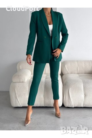 Дамски костюм с панталон и сако, Vitalite, Зелен 36-38-40-42-44-46, снимка 3 - Костюми - 43506500
