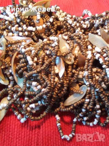 РАЗКОШНА МЪНИСТЕНА АР НУВО СЕДЕФЕНА ОГЪРЛИЦА с ХИЛЯДИ МЪНИСТА ХЕНД МЕЙД ЛЕТЕН НАКИТ 27056 , снимка 15 - Колиета, медальони, синджири - 35132755