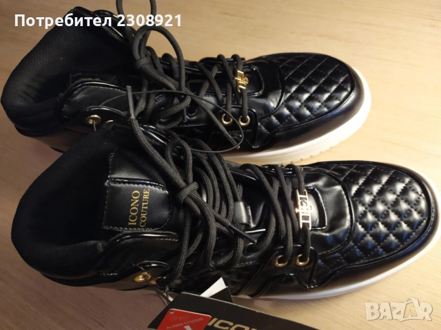 Нови черни ефектни спортни обувки за есенно-зимен сезон неупотребявани черни, снимка 5 - Спортни обувки - 51968354