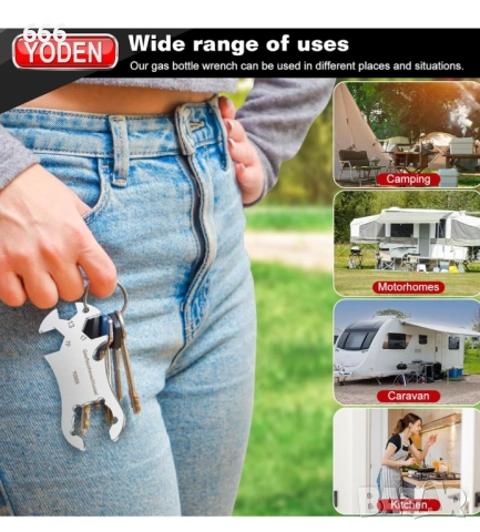 Многофункционален инструмент за ключове за газови бутилки от неръждаема стомана, снимка 7 - Други стоки за дома - 53297611