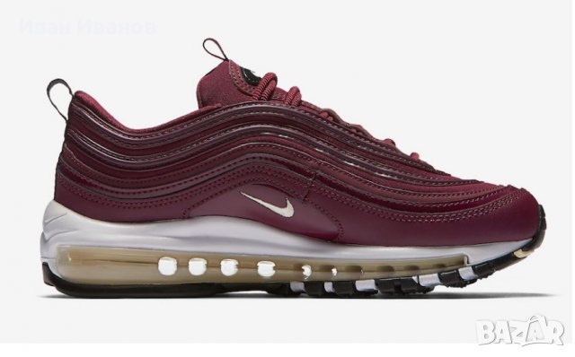 оригинални  маратонки  Nike  Air Max 97 Premium  Bordeaux  номер 39 , снимка 9 - Маратонки - 37449735